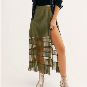 Sheer Pleated mini skirt